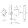 Защелка Fuaro врезная PLASTP72-50 (P72-50) BL черный