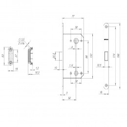 Защелка Fuaro врезная MAGNM96WC-50 (M96WC-50) GR графит