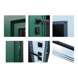 Стальная дверь Терморазрыв 3К  «Олимп с окном и английской решеткой»